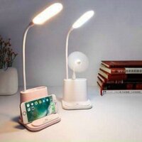 [CÓ ẢNH THẬT] Đèn Học Có Sạc Pin Ổ USB Quạt Tiện Dụng