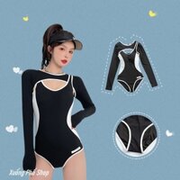 (có ảnh thật) Đồ Bơi, Bikini nữ vải thun gân 4 chiều, kín đáo có chân váy, đồ bơi nữ dài tay chống nắng #8061