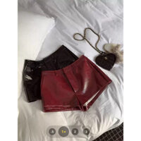 (CÓ ẢNH THẬT-SẴN S đỏ, nâu M) QUẦN SHORT DA BÓNG LÓT 2 LỚP, QUẦN SHORT DA ĐỎ, QUẦN ĐÙI DA ĐEN, TRẮNG, NÂU
