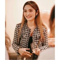 |Có Ảnh Thật| Set 3 Món Chất Dạ Tweed Caro Kèm Áo Khoác Chất Nặng Tay Cực Sang