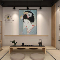 (Có ẢNH THẬT) Tranh Treo Tường canvas,geisha nhật bản,tranh decor phòng khách,bàn trà⚡FREE SHIP⚡nghệ thuật