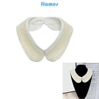 Cổ áo đính cườm màu trắng FL Cổ áo len có thể tháo rời thanh lịch Cổ áo nữ thời trang