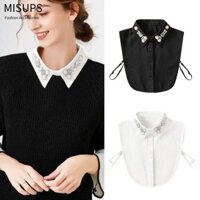 Cổ áo giả MISUPS, Vòng cổ voan đính cườm Shinny, Áo len trang trí đa năng Vòng cổ giả