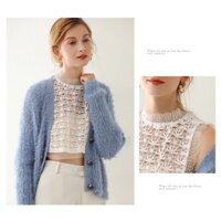 Cổ áo ren cổ lọ xinh xắn cho nữ mặc trong áo cardigan len công sở - Mã AO84