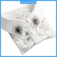 Cổ Áo Sơ Mi Giả Thêu Ren Đính Đá Có Thể Tháo Rời Thời Trang Cho Nữ