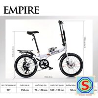 Có baga và bọc lót yên xe đạp gấp 20 inch Empire E-1000 - CHUẨN MỸ - Inbox Shop để nhận VOUCHER Ạ