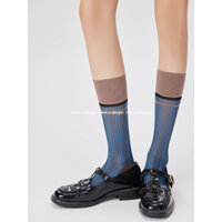 Có bạn desgin
 Retro Cass Tất Nữ Giữa Ống Mùa Xuân Mùa Hè Mỏng Trong Suốt Thủy Tinh Lụa Ống Dài Cọc INS Bê Tất