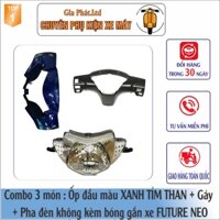 [Có bán lẻ] Bộ ốp đầu đèn xe FUTURE Neo màu XANH TÍM đầy đủ ốp đầu, gáy và pha đèn không kèm bóng