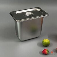 [Có bảo hành] [Có sẵn] [Chính hãng] Khay buffet 1/9 sâu 15 cm INOX cao cấp, an toàn, tiện dụng.