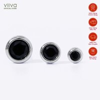 [CÓ BẢO HÀNH] Khuyên nụ Viiva Basic Unisex Bezel Setting Bạc 925 Đá Tự Nhiên Spinel Đen 2mm/3mm/4mm