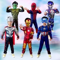 🤗(Cơ Bắp) Bộ Quần Áo Hoá Trang Kèm Mặt Nạ Siêu Nhân Siêu Anh Hùng Captain America/ Người Sắt Iron Man/ Hulk/ Thor