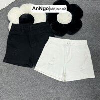 (Có big size) Quần short jean nữ co giãn, form lưng cao, xước rách nhẹ cá tính dễ phối đồ Anngo - AT420