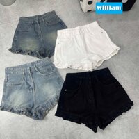(Có big size) Quần short jean nữ chất denin lưng cao lai bèo dễ thương William- AT483