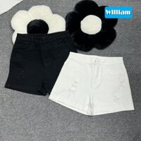 (Có big size) Quần short jean nữ co giãn rách nhẹ, form trơn lưng cao dễ phối đồ WIlliam - AT420