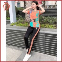 [CÓ BIG SIZE ] Set Nữ Áo Thun Quần Dài ADIDAS In Công Nghệ Digital , Chất Cotton Mềm Mại Không Xù Vải, Độ Co Giãn Tốt