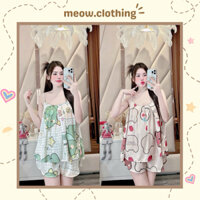 [Có BIGSIZE <75kg] Set Đồ Bộ Ngủ 2 Dây Chất Vải Latin Mềm Mịn Mát