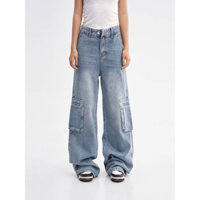 [CÓ BIGSIZE] Varvet Quần Jeans Màu Bạc Retro Ống Suông Basic Uzllang Thời Trang Mới Nhất