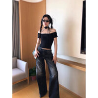 [CÓ BIGSIZE] Varvet Quần Jeans Loang Tia Chớp Đen Xám Thời Trang Phong Cách Cá Tính