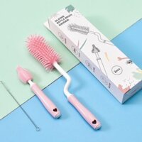 Cọ bình sữa núm ti silicon 3 chi tiết