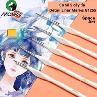 Cọ bộ 5 cây tỉa Detail Liner Maries G1255 vẽ màu nước,acrylic