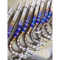 cổ bô titan form thòng PTITANIUM combo khâu và đót cnc gắn honda wave zx nhỏ blade 2017 100 110 dream fu led future 125