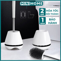 Cọ bồn cầu silicon cọ toilet nhà vệ sinh chổi cọ bồn cầu có cốc đựng và nhíp gắp cao cấp - GOSI X1
