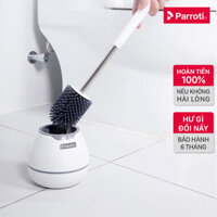 Cọ Bồn Cầu Toilet, Cọ Vệ Sinh Cao Cấp - Parroti Silicon SL01  Có Bình Đựng Nước Tẩy, Cây Gắp Tóc Tiện Dụng