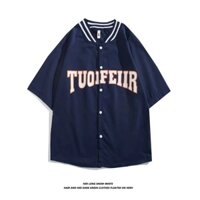 Cổ Bóng Chày Áo Sơ Mi Tay Ngắn Mùa Hè In Chữ Quốc Gia Hợp Thời Trang Cao Cấp Retro Áo Sơ Mi Rời Sinh Viên Tất Cả-