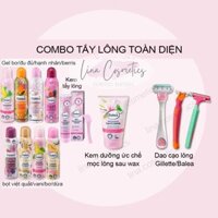 [CÓ CHE TÊN]Combo kem tẩy lông/bọt cạo lông + kem dưỡng làm chậm mọc lông sau wax + dao cạo.