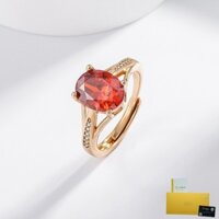 [Có chứng nhận Gras] Nhẫn Ruby tự nhiên vàng hồng 18k Nhẫn nữ Garnet đỏ cầu hôn Nhẫn màu vàng