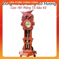 (CÓ CHUÔNG)Đồng hồ đại bàng trang trí phòng khách gỗ hương cao 181cm