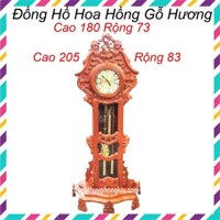 (CÓ CHUÔNG)Đồng hồ hoa hồng trang trí phòng khách gỗ hương