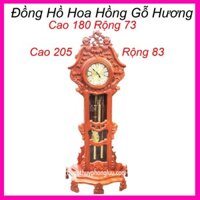 (CÓ CHUÔNG)Đồng hồ hoa hồng trang trí phòng khách gỗ hương