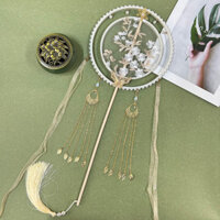 Cổ Cổ Điển Phong Cách Mới Nữ Hanfu Sườn Xám Nhóm Quạt Bán Trong Suốt Cổ Trang Phục Hai Mặt Thêu Vũ Quạt