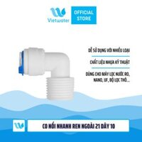 Co cút nối nhanh ren ngoài 21 dây 6 và dây 10 dùng trong máy lọc nước (combo 2 cái hoặc 5 cái hoặc 10 cái)