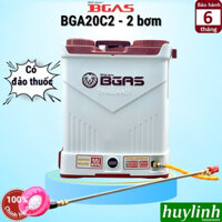 [Có đảo thuốc] Bình xịt điện phun thuốc trừ sâu Bgas BGA20C2 - 20 lít - 2 bơm [BGA20C1 - 1 bơm - không cánh đảo thuốc]