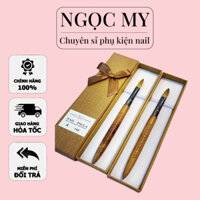 Cọ Đắp Bột Paula Kolinsky Nail ,Cán Gỗ {100% Lông Chồn Tự Nhiên}