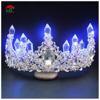 Cô Dâu Vương Miện Tiara Phát Sáng Kim Cương Giả Đèn LED Mũ Phụ Kiện Tóc Cho WeddingBride Vương Miện Công Chúa, TiaraGlowing, Kim Cương Giả, Đèn LED, Mũ Cưới