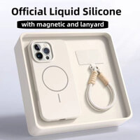 [Có dây buộc] Ốp điện thoại silicon từ tính sang trọng cho iPhone 16 15 14 13 12 11 Pro max 14 15 16 Plus ốp lưng thẩm mỹ chống sốc Tích hợp vỏ mềm bằng vải nhung bảo hiểm toàn diện