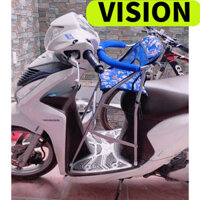 (CÓ DÂY ĐAI) Ghế ngồi xe VISION cho bé ,ghế ga xếp sắt sơn tĩnh điện gấp gọn,ghế đi xe máy VISION , ghế xe máy tay ga