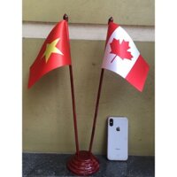 Cờ để bàn đế gỗ Việt Nam - Canada