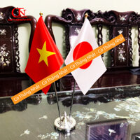 Cờ Để Bàn Đế Thép Loại cắm 2 cờ Việt Nam - Nhật Bản