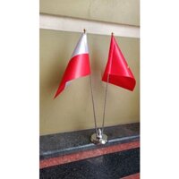 Cờ để bàn Việt Nam - Ba Lan đế inox đôi mini