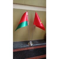 Cờ để bàn Việt Nam - Belarus đế inox đôi mini