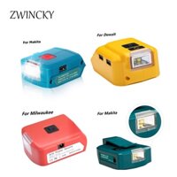 Có Đèn LED Làm Việc Cổng Sạc USB Bộ Chuyển Đổi Pin Cho Pin Lithium Makita/Dewalt/Milwaukee