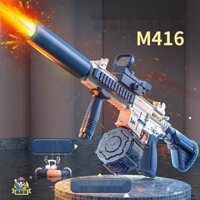 [CÓ ĐÈN] Súng Nước Điện Tự Động M416 Bản Nâng Cấp Có Đèn Bình To Áp Lực Mạnh, Súng Nước CÓ ĐÈN quà tặng cho bé