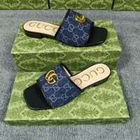 Cổ Điển Hình Gucc Trang Trí Phù Hợp Với Tất Cả Các Trận Đấu Thoải Mái Người Nổi Tiếng Mũi Vuông Thấp Gót Cao-