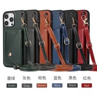 Cổ Điển Phải Mở Từ Khóa Ciosure Cardbag Ốp Lưng Điện Thoại IP 14 Pro Max Da Thời Trang Chống Sốc Cho IPhone 13 12 11 Pro Max Trường Hợp Có Dây Đeo Ngang Có Thể Tháo Rời