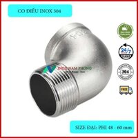 Co điếu inox 304 size 49 mm, size 60 mm, cút 1 ren ngoài inox 304, co điếu inox 304, cút ren trong ren ngoài 304