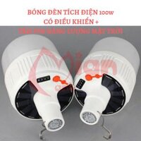 [Có điều khiển] Bóng đèn tích điện 100w có điều khiển và pin năng lượng mặt trời